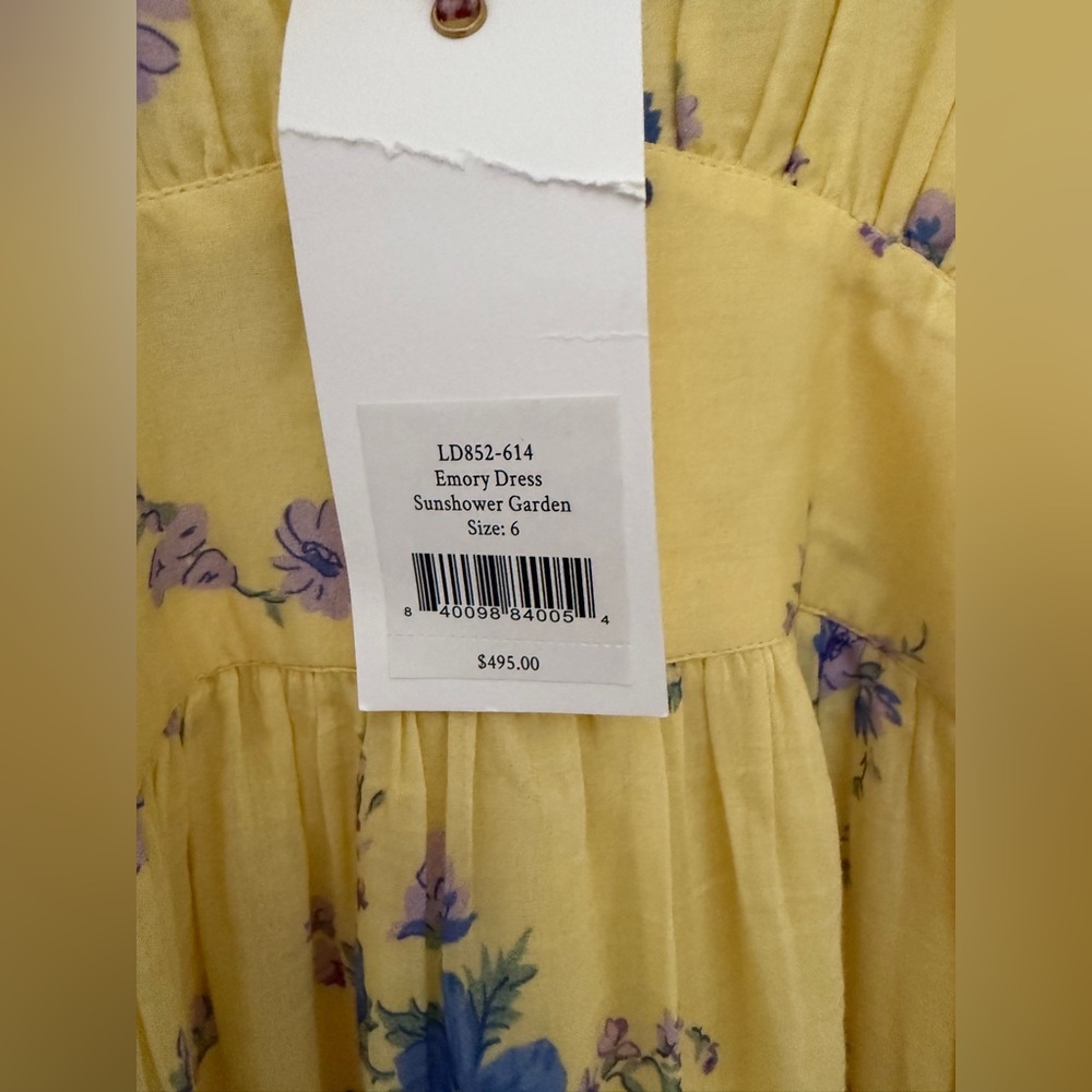 NWT Love Shack Fancy Emory Dress Sunshine Garden - Picture 7 of 9